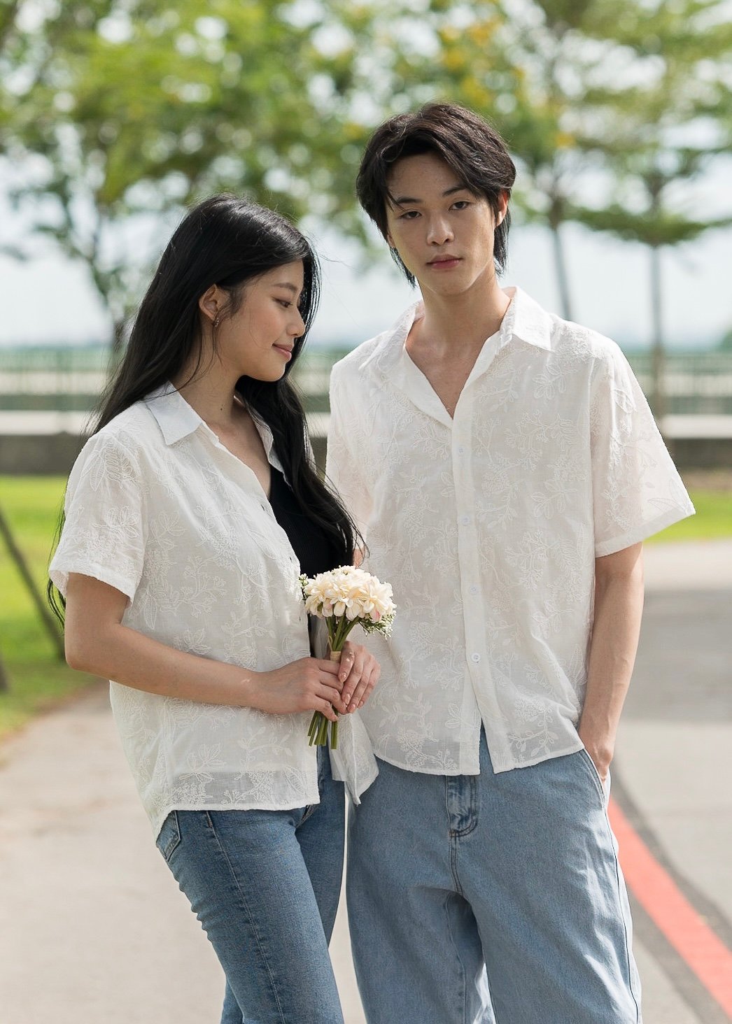 Eden Short Sleeved Shirt (Cotton White) 