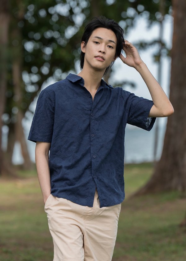 Edison Short Sleeved Shirt (Midnight Blue) 