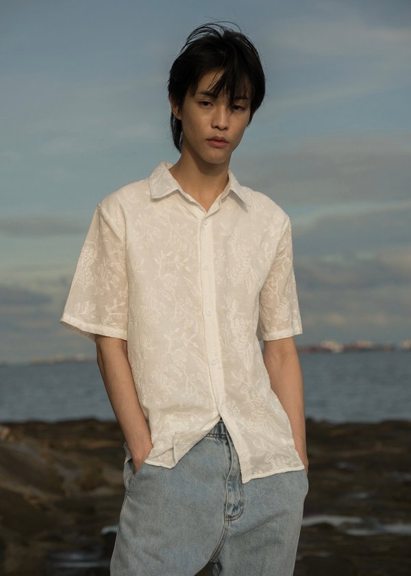 Edison Short Sleeved Shirt (Cotton White)