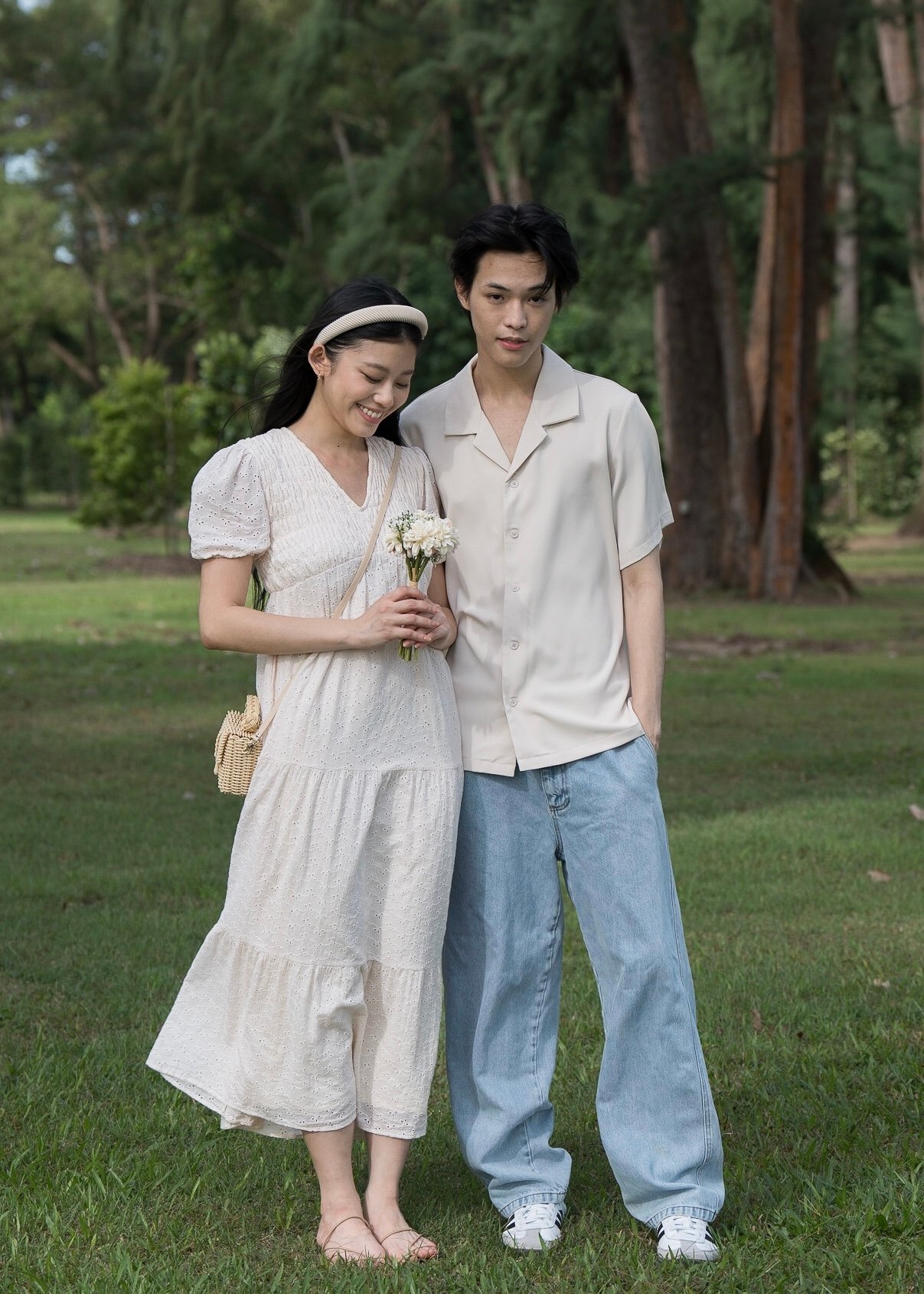 Natt Revere Collar Short Sleeved Shirt (Vanilla)