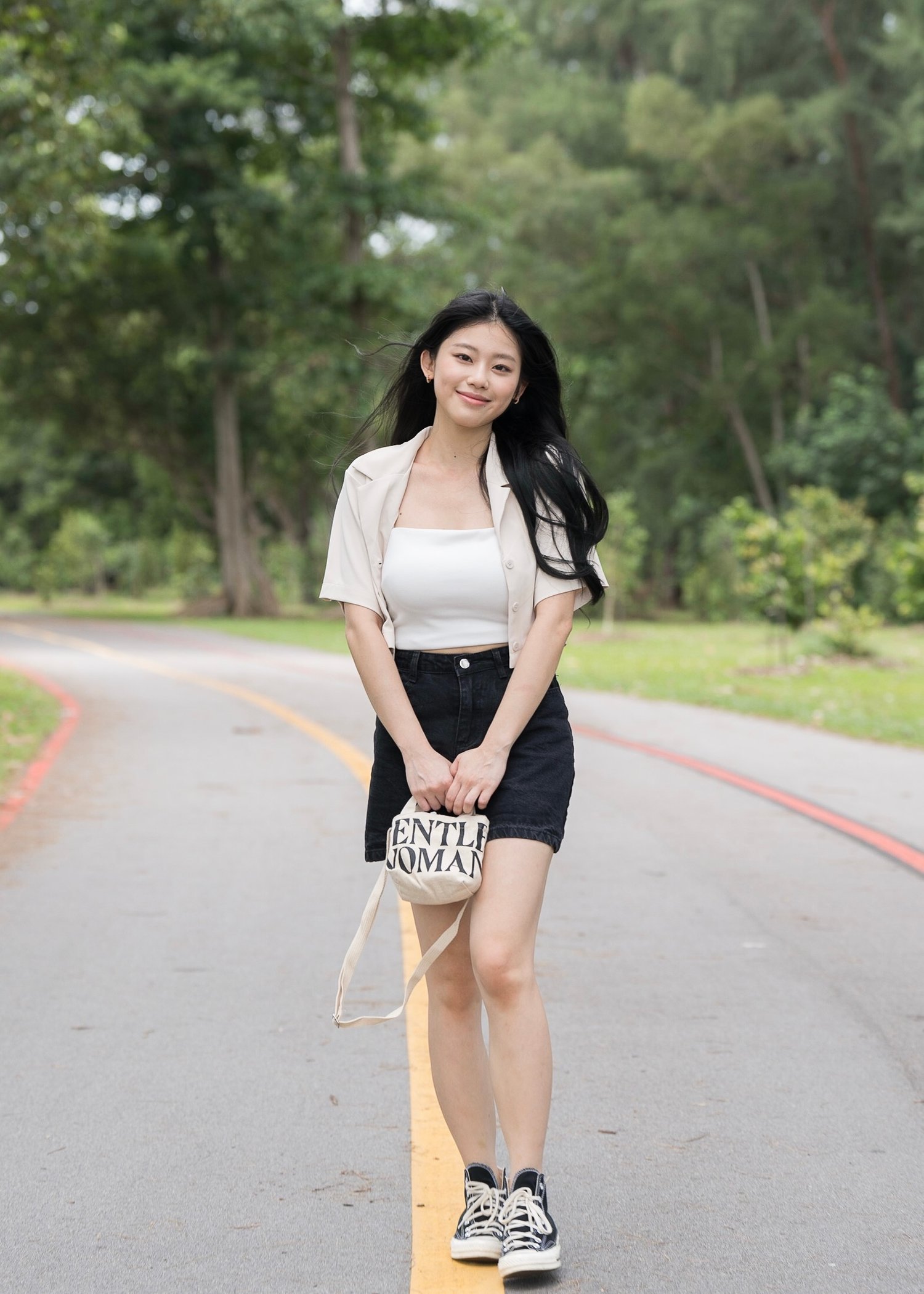 Natalie Revere Collar Oversized Cropped Outerwear (Vanilla)